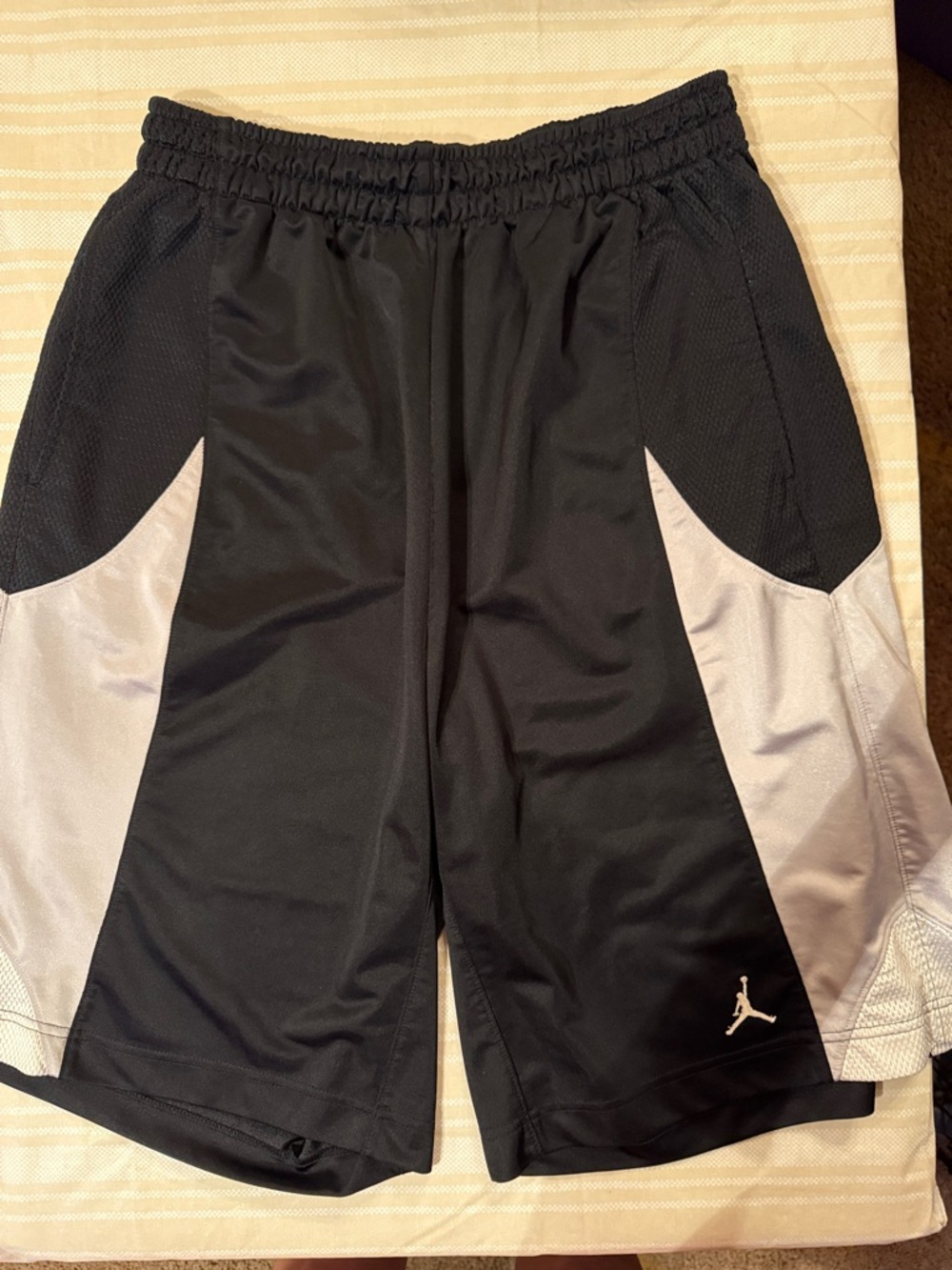 Jordan Black and Gray Athletic Basketball Shorts with Jumpman